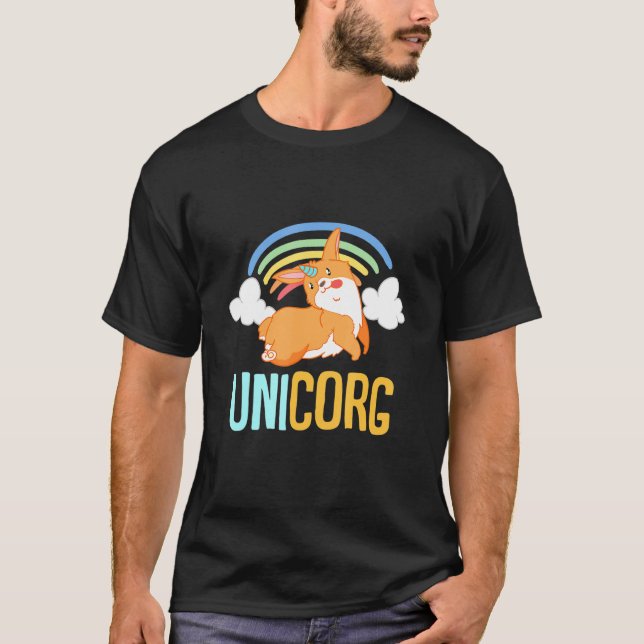 Unicorg Unicorn Corgi Dog T-Shirt (Vorderseite)