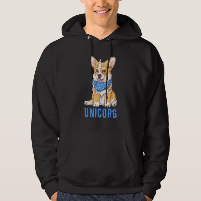 Unicorgi dog   Breed corgi   nice Hoodie (Vorderseite)