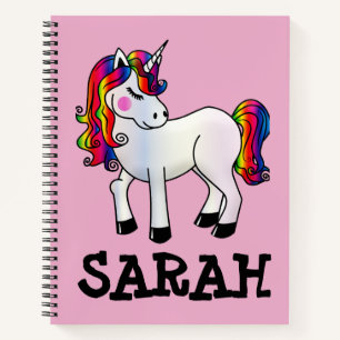 UNICORLE SPIRAL PERSONALISIERT NAME PINK NOTEBOOK NOTIZBUCH