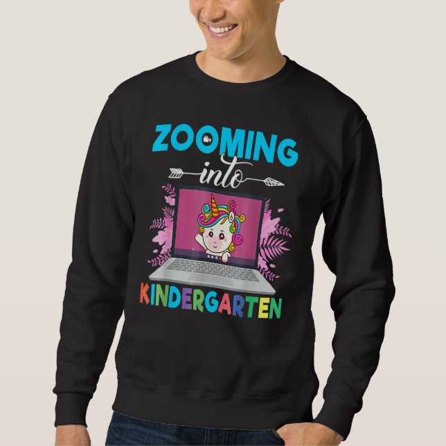 Unicorn 100 Days Of School Girls Zooming Into Kind Sweatshirt (Vorderseite)