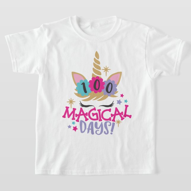 Unicorn 100 Magical Days of School T - Shirt (Ablage )