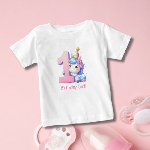 Unicorn 1. First Girls Geburtstag T - Shirt