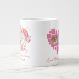 Unicorn 1st Birthday Pink Little Girl Jumbo-Tasse
