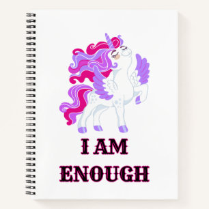 Unicorn 2 I AM Enough Journal Notizbuch