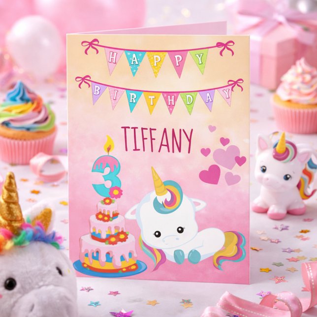 Unicorn 3. Geburtstag Karte (Von Creator hochgeladen)