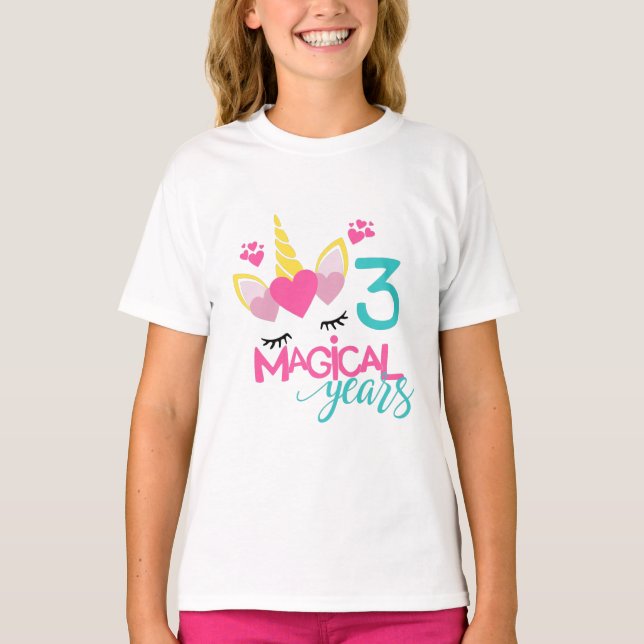 Unicorn 3 Magical Years Shirt (Vorderseite)