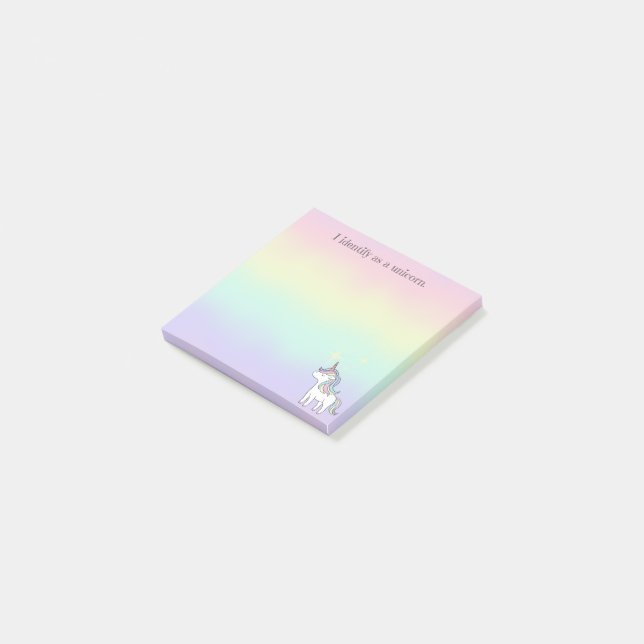 Unicorn 3 x 3 Post-it-Notizblock Post-it Klebezettel (angewinkelt)