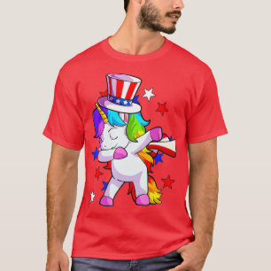Unicorn 4. Juli Frauen Kleinkind Girls Amerikanisc T-Shirt