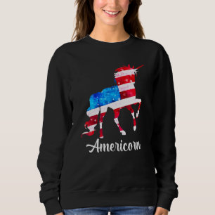Unicorn 4. Juli Mericorn Merica Girl Sweatshirt
