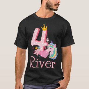 Unicorn 4th Bday Celebration Happy Birthday 5 T-Shirt