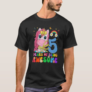 Unicorn 5. Geburtstag 5 Jahre alte Mädchen Prinzes T-Shirt