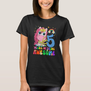 Unicorn 5. Geburtstag 5 Jahre alte Mädchen Prinzes T-Shirt