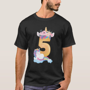 Unicorn 5. Geburtstagsgeschenke für 5-jährige Mädc T-Shirt