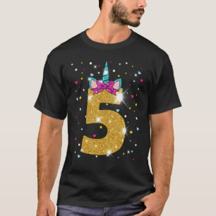 Unicorn 5. Geburtstagskarte Fünf Jahre alt T-Shirt