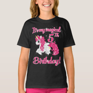 Unicorn 5. Geburtstagsparty Shirt Girl 5 Jahre alt