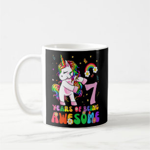 Unicorn 7. Geburtstag 7 Jahre Alte Mädchen Prinzes Kaffeetasse
