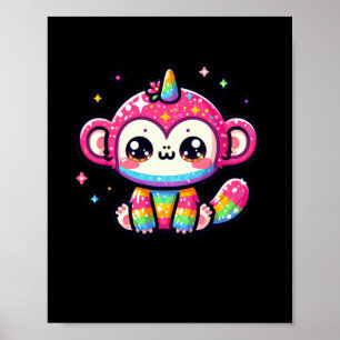 Unicorn-Affenaufkleber Poster
