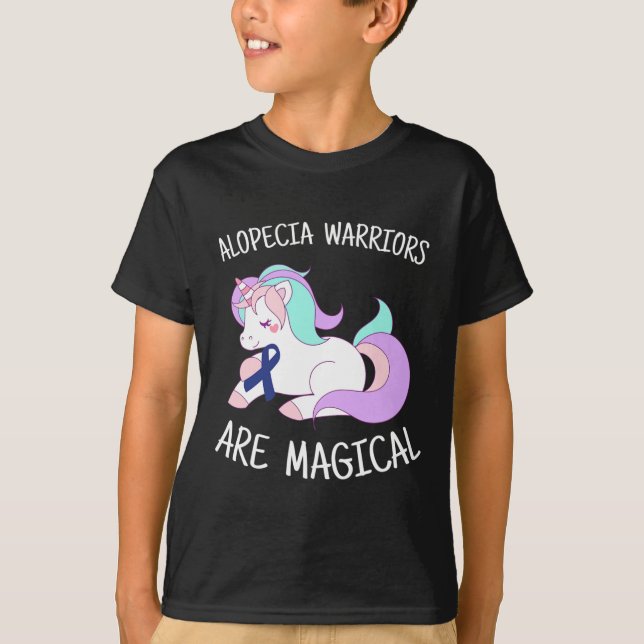 Unicorn Alopecia Kriegergeschenk T-Shirt (Vorderseite)