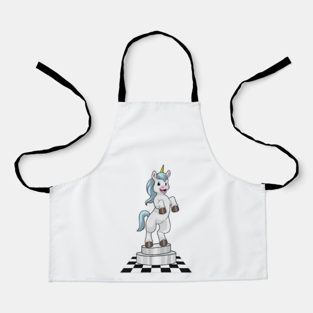Unicorn am Schach als Schachstück Ritter Schürze (Vorderseite)