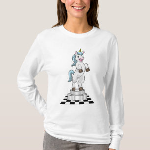 Unicorn am Schach als Schachstück Ritter T-Shirt
