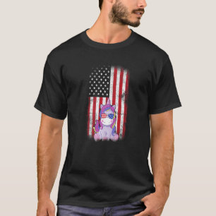 Unicorn American Flag Boys Girls Men Women Vierter T-Shirt