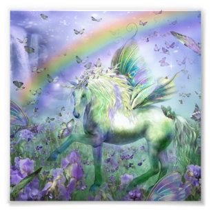 Unicorn and Butterflies Fotodruck