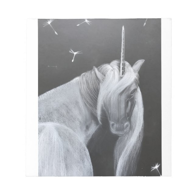 Unicorn and Dandelion notepad Notizblock (Vorderseite)