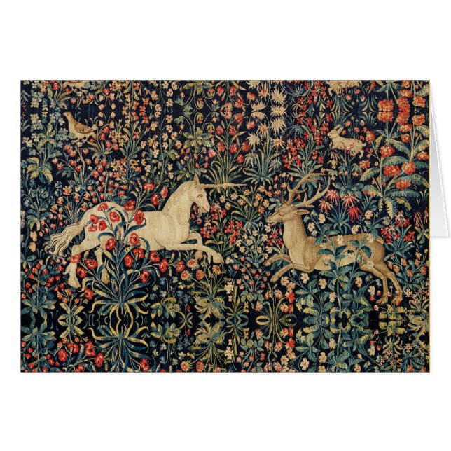 UNICORN AND DEER,FLOWERS,FOREST ANIMALS Floral (Vorderseite (Horizontal))