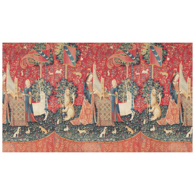 UNICORN AND LADY PLAYORGAN, TIERE Rot grün T Tischdecke (Vorderseite (Horizontal))
