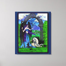 Unicorn Angel Girl Woman Dragon Leinwanddruck