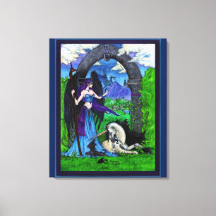 Unicorn Angel Girl Woman Dragon Leinwanddruck