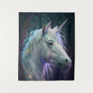 Unicorn Animal Portrait Painting Wildlife Wandteppich