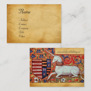 UNICORN/Antique Brown Parchment Visitenkarte
