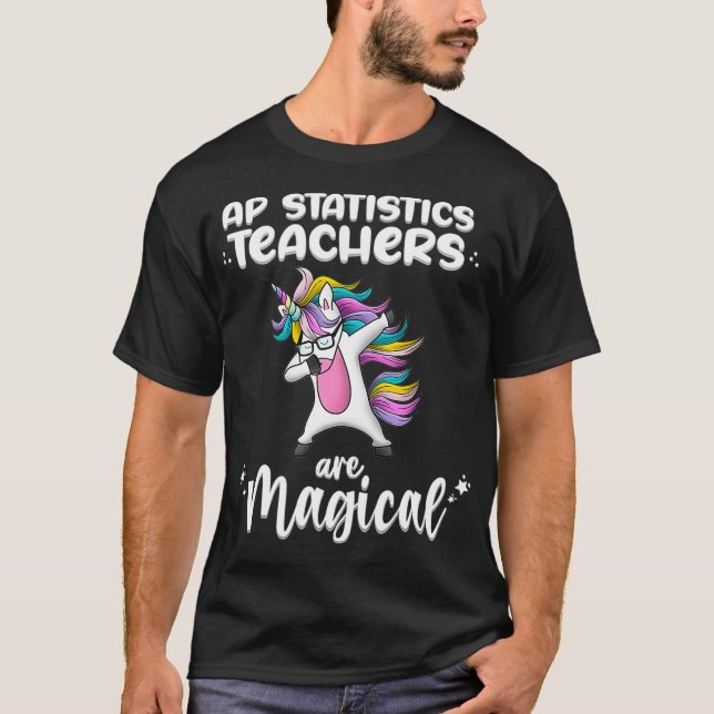 Unicorn AP Statistic Liebe Funny School Lehrer Mag T-Shirt (Vorderseite)