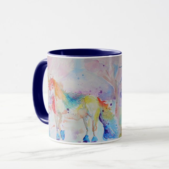 Unicorn Aquarell Girls Ladys Tasse (Vorderseite Links)