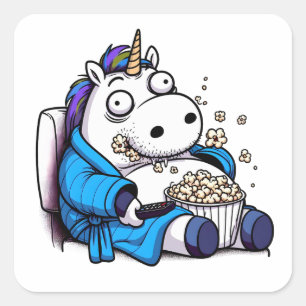 Unicorn-Arbeitsfernbedienung Quadratischer Aufkleber