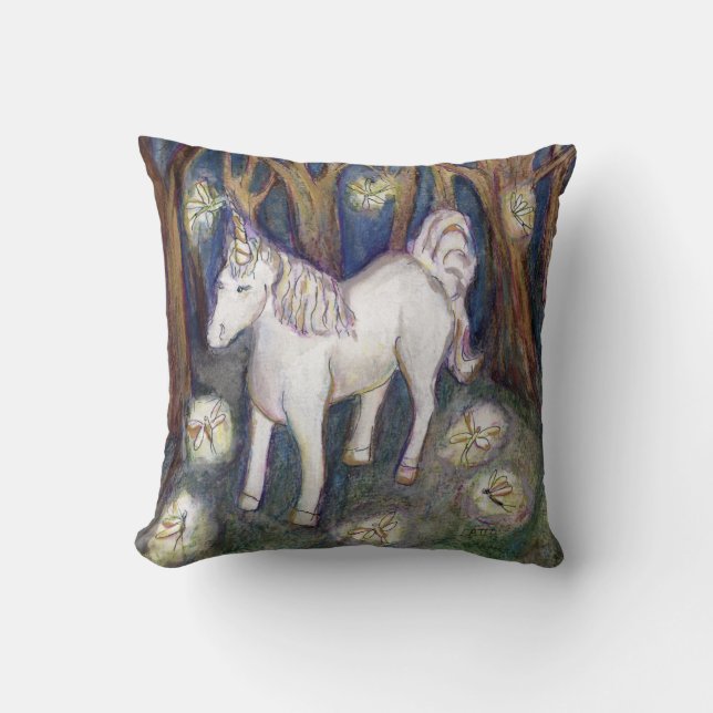 Unicorn Art Custom Throw Pillow Kissen (Vorderseite)