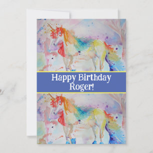 Unicorn Art Kinder Jungs Einladung zum Geburtstag