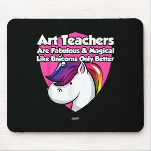 Unicorn Art Teacher Graphic Funny Teacher Unicorn Mousepad