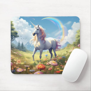Unicorn auf Wiese Mousepad