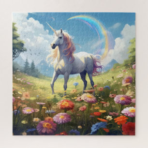 Unicorn auf Wiese Puzzle