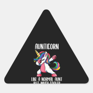 unicorn aunt girl birthday party apparel, aunticor dreieckiger aufkleber