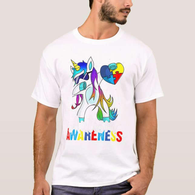 Unicorn-Autismus-Bewusstsein T-Shirt (Vorderseite)