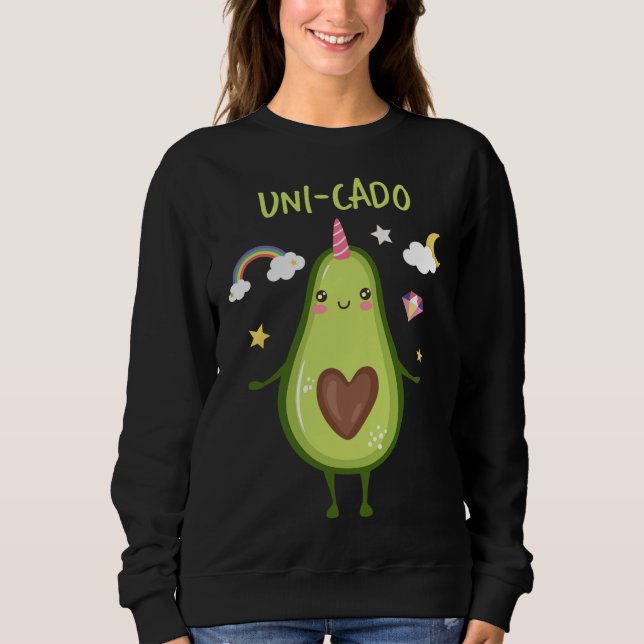 Unicorn Avocado Guacamole Toast Healthy Fat Green Sweatshirt (Vorderseite)
