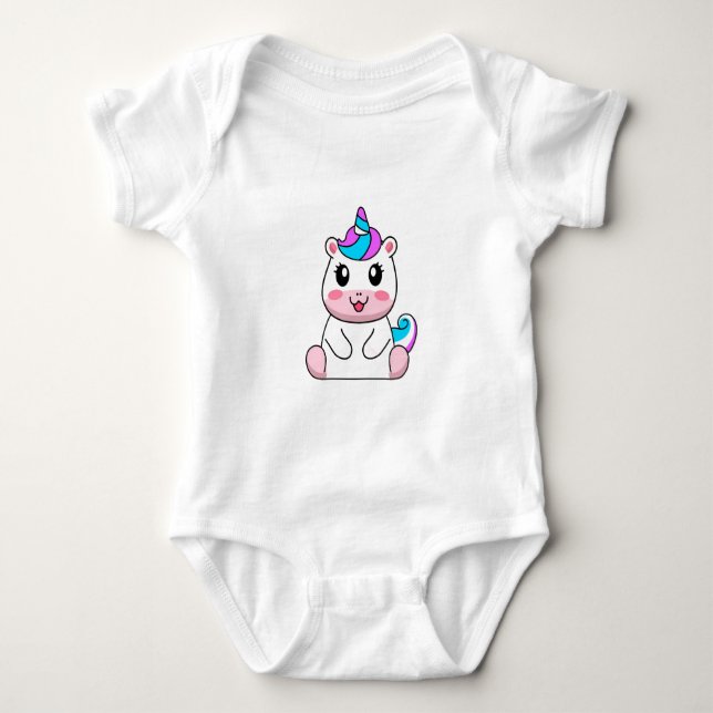 Unicorn Baby Bodysuit Strampler (Vorderseite)