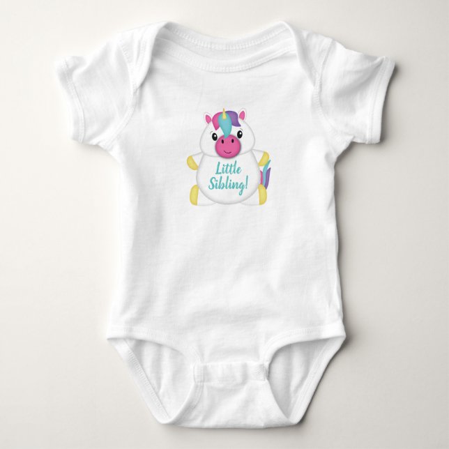 Unicorn Baby Dusche Aquamarin Baby Strampler (Vorderseite)