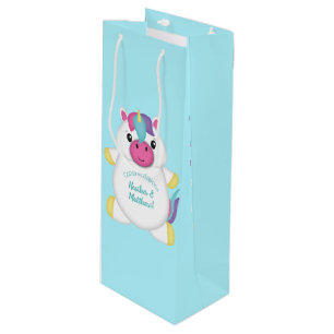 Unicorn Baby Dusche Aquamarin Geschenktüte Für Weinflaschen
