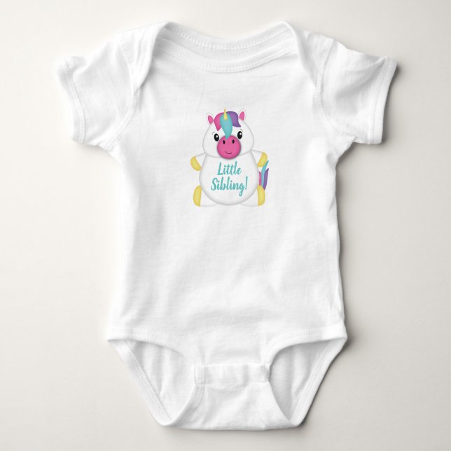 Unicorn Baby Dusche Aquamarin Strampler (Vorderseite)