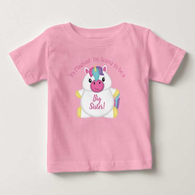 Unicorn Baby Dusche Rosa Baby T-shirt (Vorderseite)
