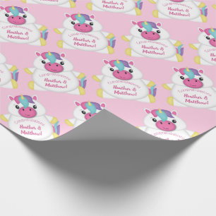 Unicorn Baby Dusche Rosa Geschenkpapier